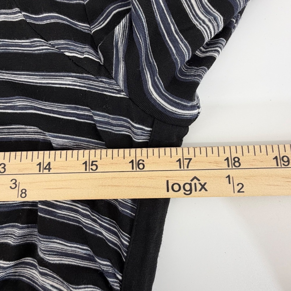 White House Black‎ Market Striped Ruched Sheath Dress Black White Square Neck L - Picture 6 of 7